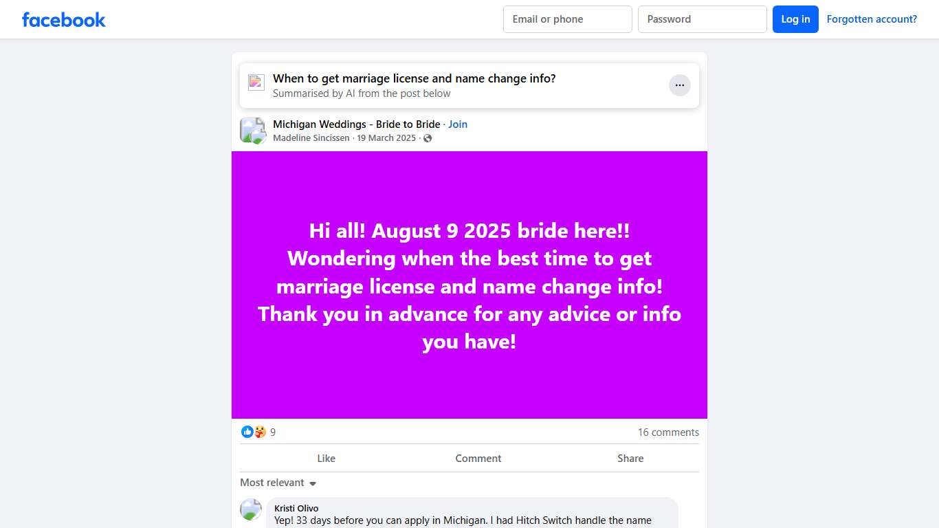 Michigan Weddings - Bride to Bride Hi all! August 9 2025 bride here Facebook