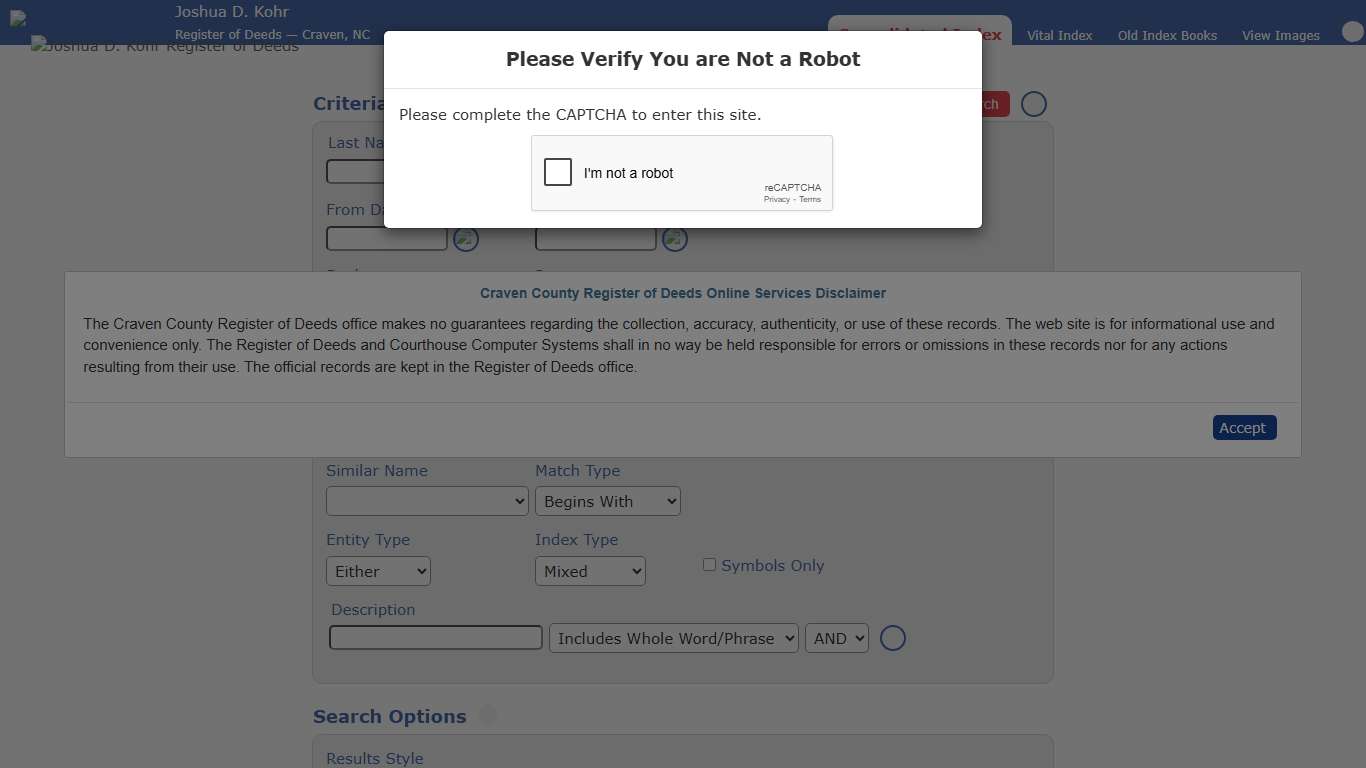 Register of Deeds Craven County, NC